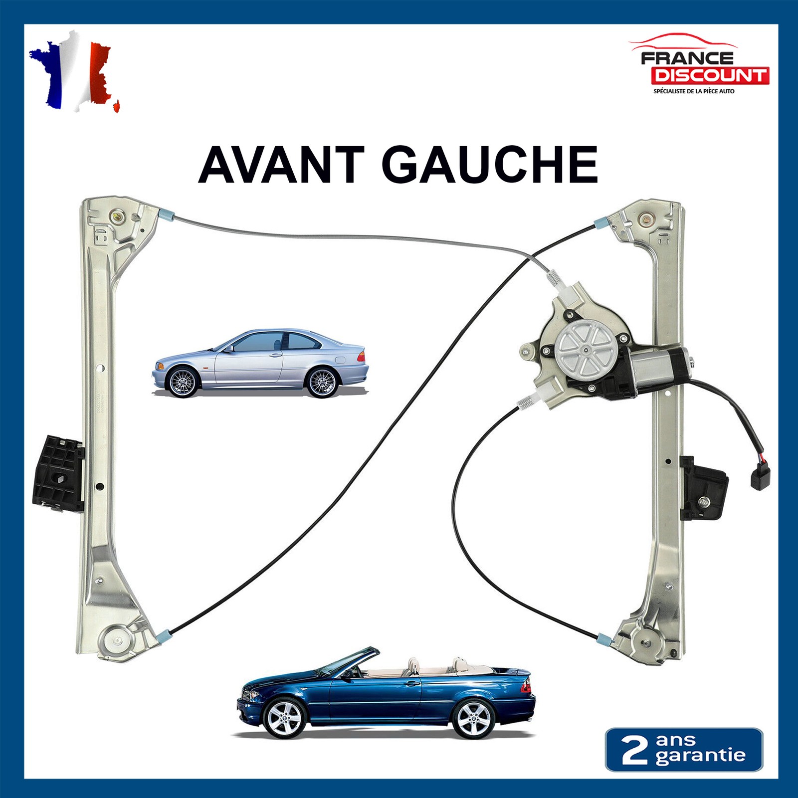 Leve-vitre avant gauche avec moteur BMW E46 resoudre panne de vitre electrique Serie 3