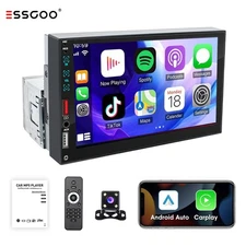 Single Din 7 " Car Stereo Android/Apple Carplay Radio Touch Screen Player+Camera