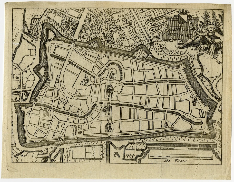 Antique Map-TOPOGRAPHY-UTRECHT-NETHERLANDS-Anonymous-ca. 1780 - Image 2 of 4