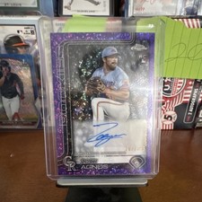 Topps 2025 Chrome Zach Agnos Autograph Rookie Purple Speckle /299 Rockies