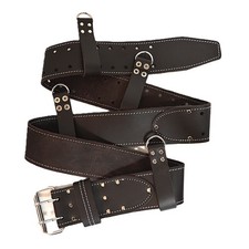 TS Oil Tan Brown Leather Heavy Duty Toolbelt with harness attachment rings