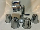 KING KUTTER Manual Food Processor Food and Vegetable Cutter 5 Cones Vintage
