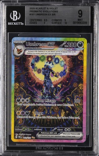 2025 POKEMON PRE EN-PRISMATIC EVOLUTIONS #161 UMBREON EX BGS 9 - Picture 1 of 2
