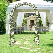 230x200cm Dark Green Garden Arch Metal Wedding Trellis Plant Support