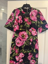 New $2645 Dolce and Gabanna dress in peony-print Size 42
