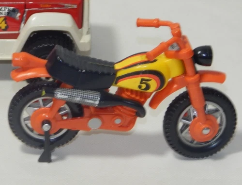 Vintage 1970s Tonka Plastic Yellow Orange And Black Toy Motorcycle