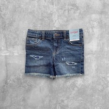 New Cat  Jack Girls Classic Cut-Off Shorts Distressed Blue Denim Size 7-8