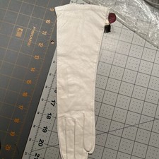 NWT Grandoe Real Kid Leather Size 6.5 Opera Gloves Original Package White Vtg