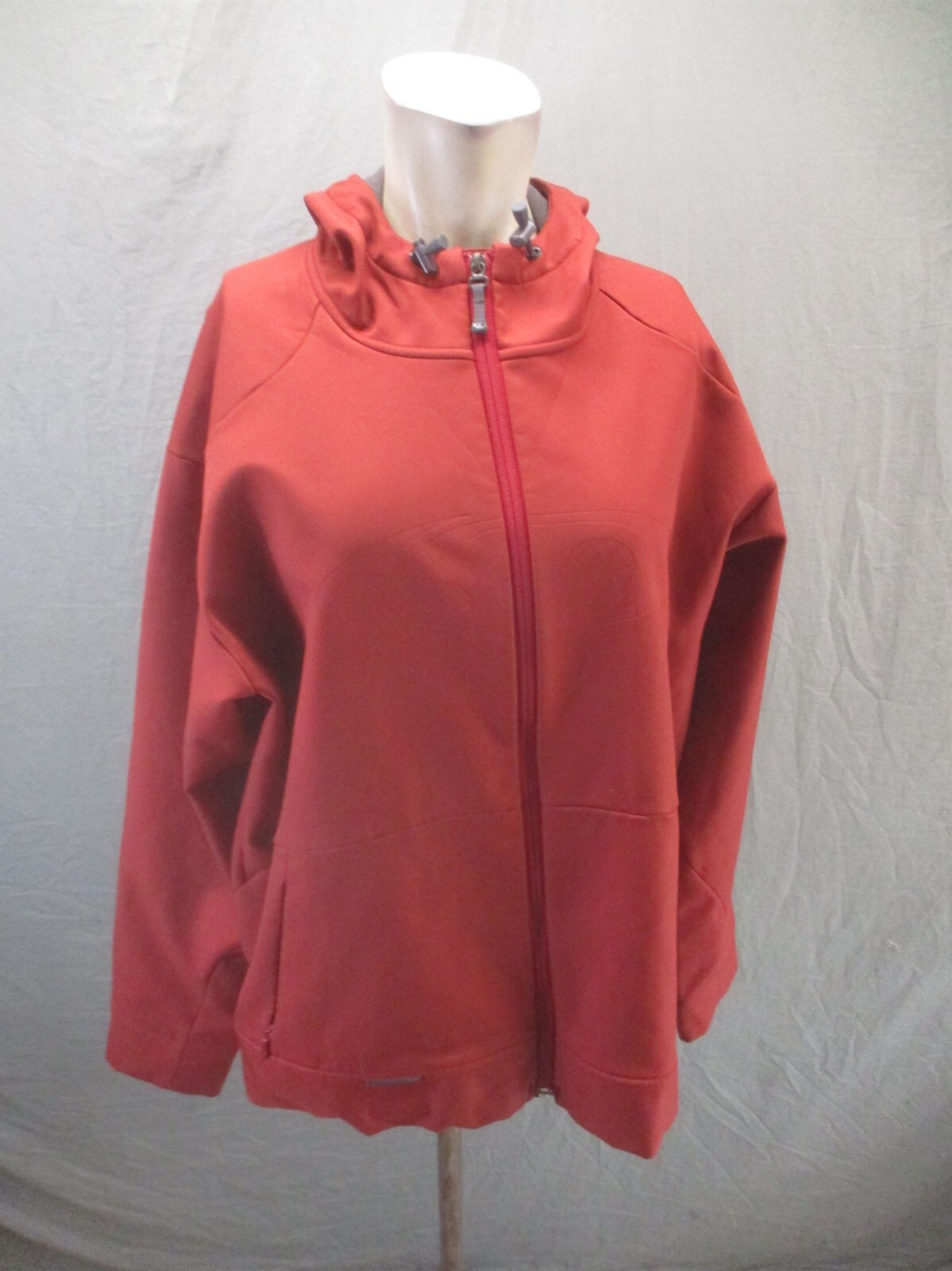 Giacca ciclismo SALOMON taglia XL uomo rossa full zip cappuccio tasca foderata pile 887