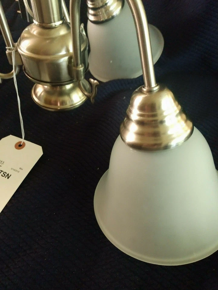 МАКСИМАЛЬНОЕ ОСВЕЩЕНИЕ 2697FTSN 3 СВЕТА МИНИ ЛЮСТРА, АТЛАСНЫЙ НИКЕЛЬ - Изображение 4 из 4