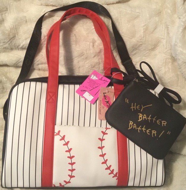 Betsey Johnson Baseball Softball Weekender Tote Shoulder Bag Duffle I