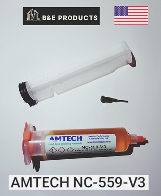 GENUINE AMTECH! NC-559-V3 Micro Solder Flux 30cc  ROL0 Clear Residue