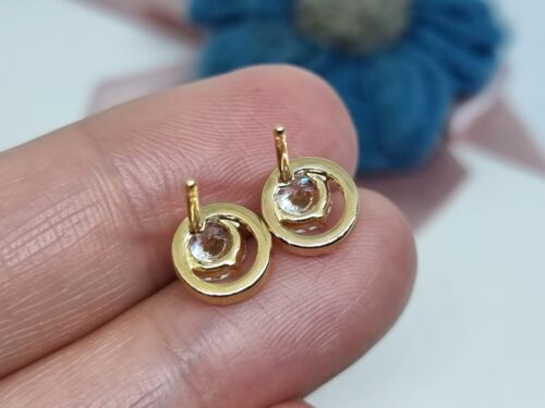 NEW BOXED Genuine Pandora 14k Gold Plated Sparkling Round Halo Stud Earrings π - Picture 3 of 8