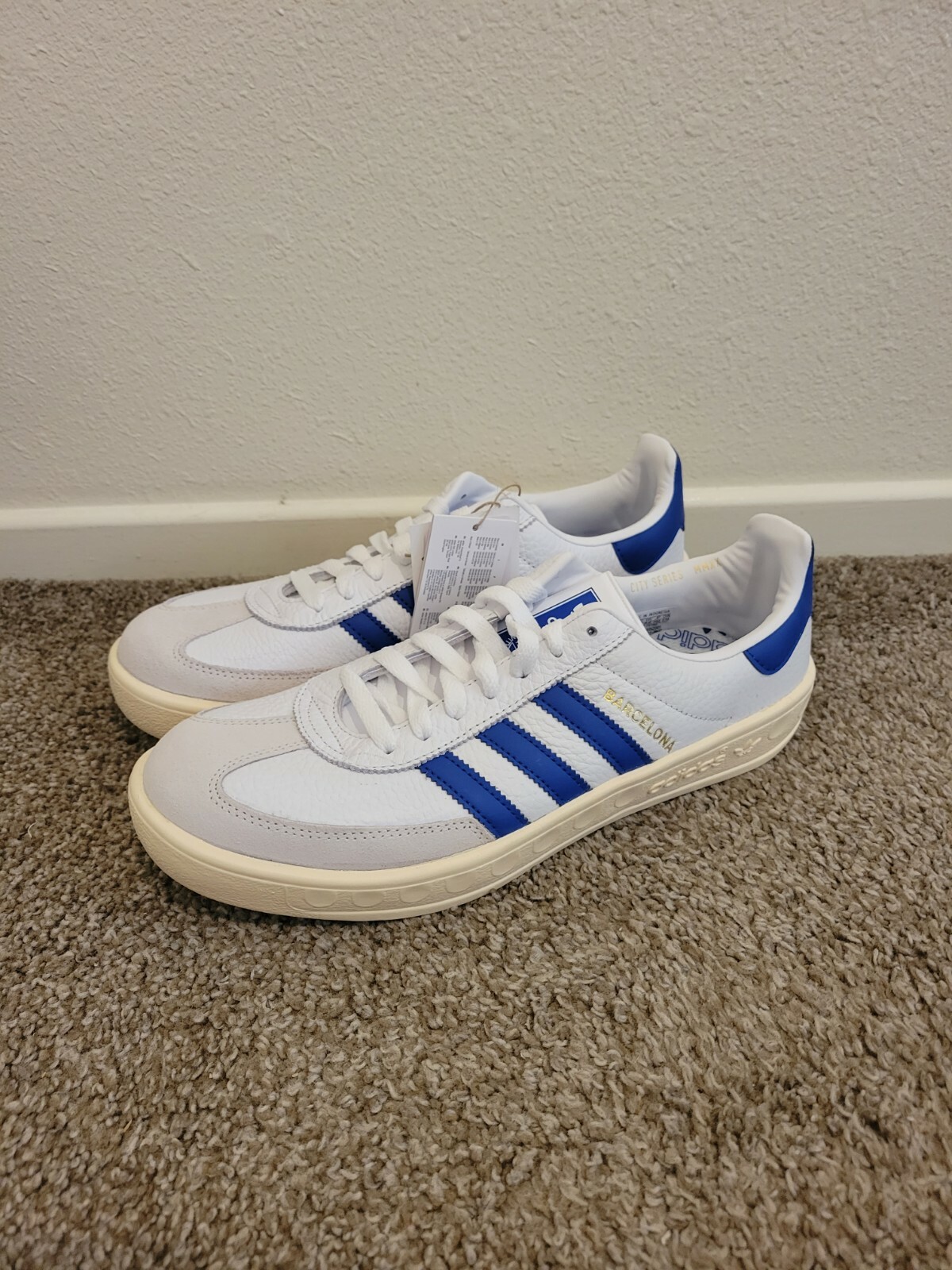 blue leather adidas