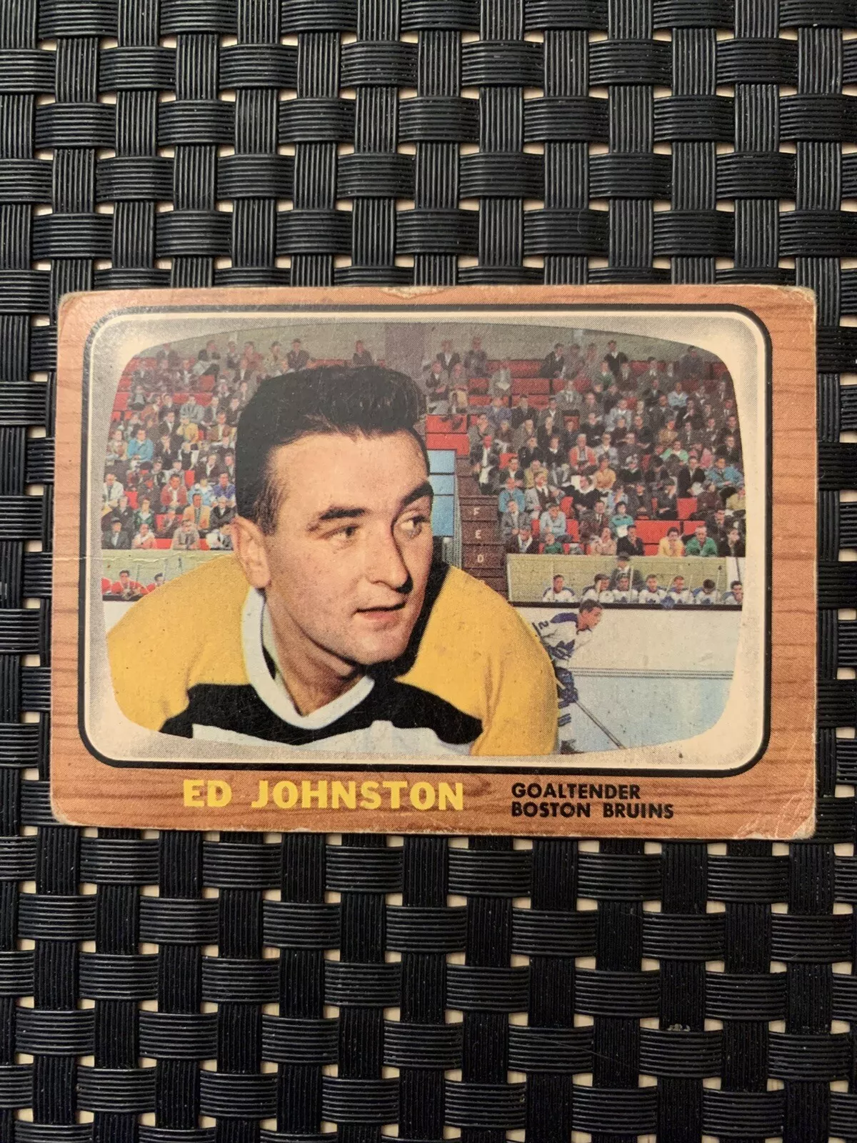 1966-67 Topps Hockey #99 Ed Johnston Boston Bruins Goalie - VG (see pics)