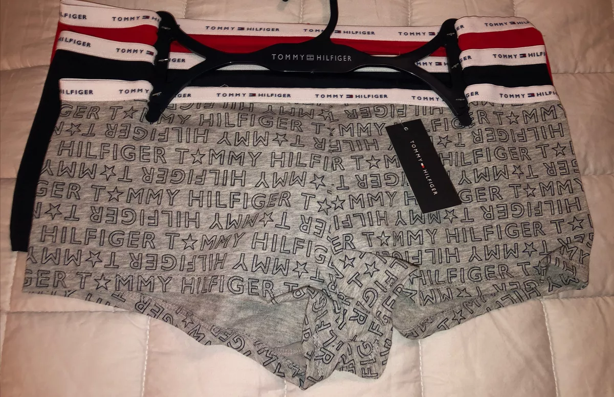 TOMMY HILFIGER 3 PACK BOYSHORT Flag Logo UNDERWEAR WOMEN'S XL NWT