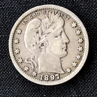 1897 p Barber Quarter Partial "LIBERTY" Headband - U.S. Coins: Silver 25C