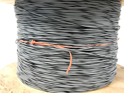 25' AUTOMOTIVE PRIMARY WIRE 18 AWG HIGH TEMP GXL WIRE GRAY W BLACK STRIPE