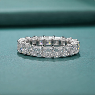 Princess Cut Lab Grown Diamond Wedding Full Eternity Ring 950 Platin 6,00 ct