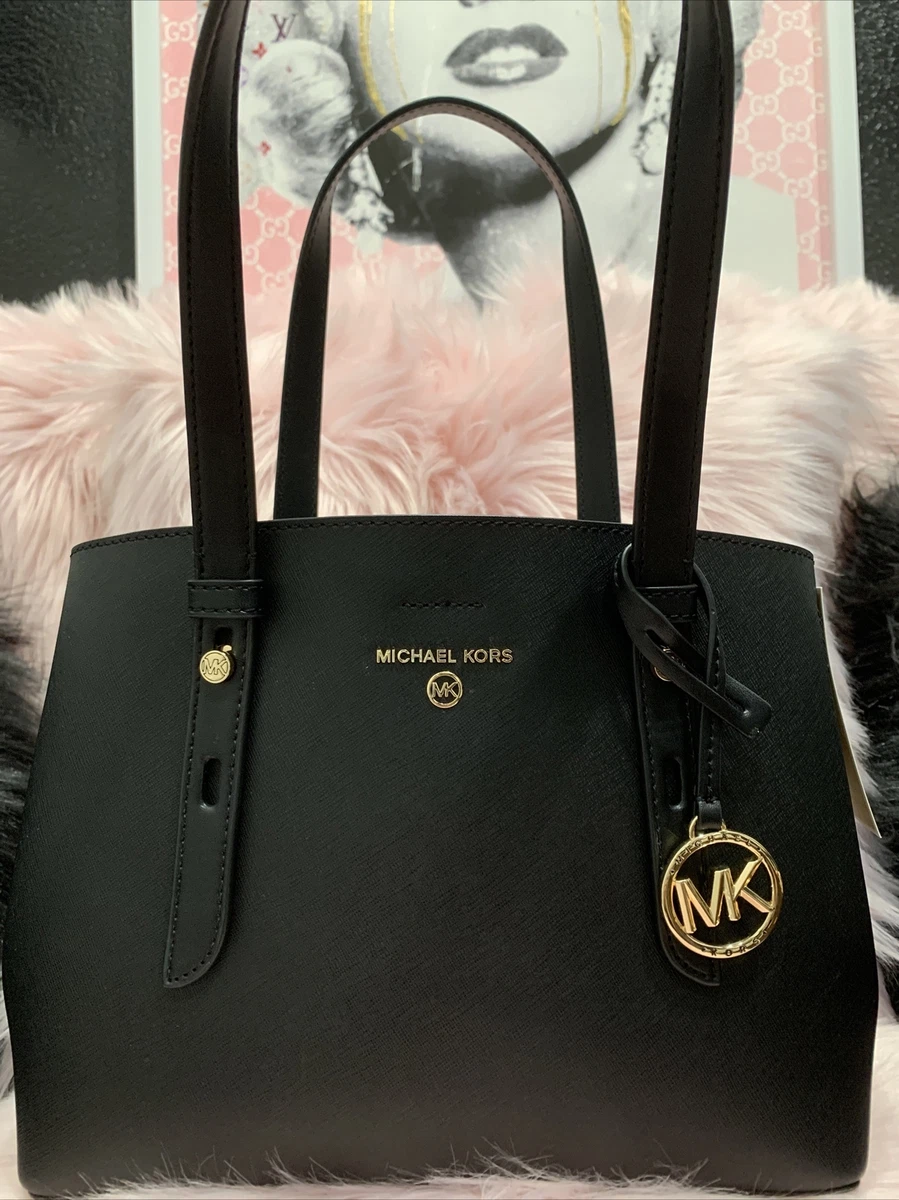 Michael Kors Mel Sm Tote Leather Black 38F2G3MTIL NWT