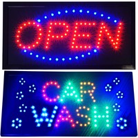 Bright Animated Car Wash Shop Led Window Display & Open Business Store Sign Neon Bright Animated Car Wash Shop Led Window Display & Open Business Store Sign Neon