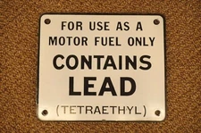 Original Fuel Shortage 6"x7" Contains Lead Sign Gas Pump Service Station OK #2