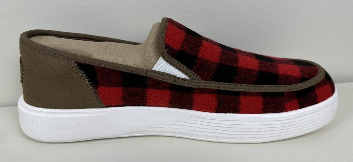 HEY DUDE Sunapee Red Buffalo Red Comfy Slip On Lightweight  display picture 3