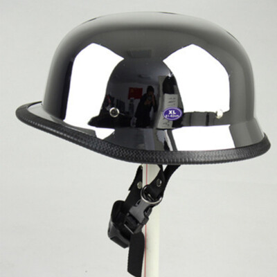 german motorcycle helmet chrome Half Helmets DOT Approved, Style WW2 Helmet, Silver Chrome, Imitation Carbon Fiber Pattern, Man Woman Open Face Vintage Scooter Helmets : Automotive Light Weight Design Weighs Less Than a Standard Bottle of Water German Chrome Novelty Motorcycle Helmet