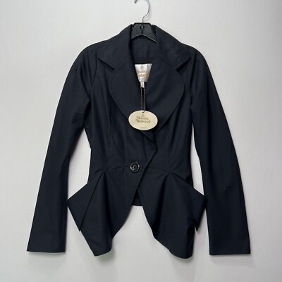 Vintage Vivienne Westwood Black Drunken Tailored Jacket Gold Label