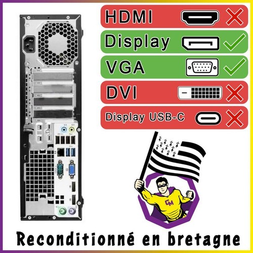 PC HP EliteDesk 705 G3 SFF Ecran 27" AMD AMD A6-8570 RAM 64Go SSD 240Go W10 Wifi - Photo 7/7