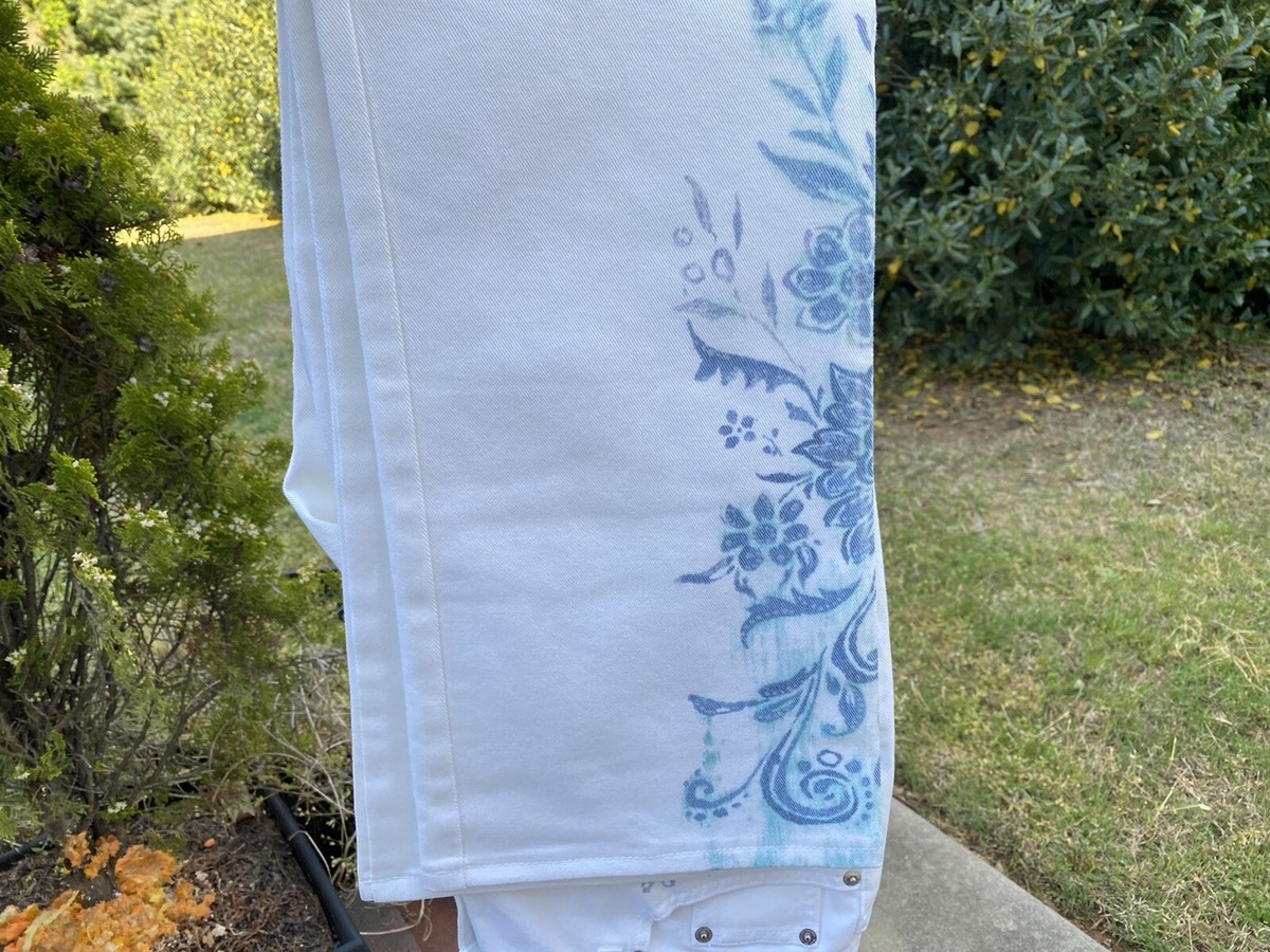 NWT Polo Ralph Lauren Jean women SiZE 8 Regular White Paint Blue