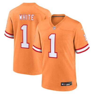 Tampa Bay Buccaneers Rachaad White #1 Nike Orange Throwback 2025