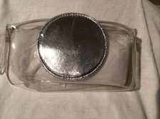 MAC CLEAR WITH ZIPPER COSMETICS CASE SILVER CIRCLE