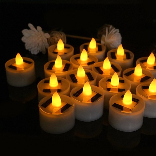 1-10X Solar LED Tealights Sensor Exterior Vela Solar Jardín Vela DIY Blanco/🥇 - Imagen 9 de 15
