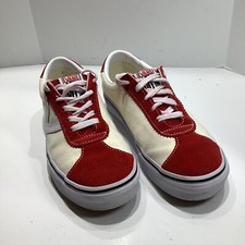 Vans Red and White Classic Canvas/Suede Skateboarding Shoes Mens Size 5.5M