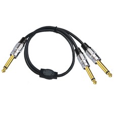 6.35mm 1/4" TS Male to 2 6.35mm Male Mono Y Guitar Signal Audio Cable Splitter