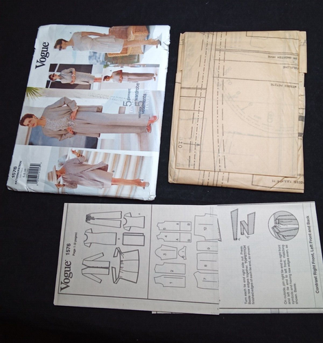 VOGUE Vintage 90s Easy Pattern 1576 Misses 6-8-10 Jacket Pants Dress Skirt Top - Picture 6 of 8