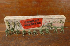 RARE Vintage 1950s Louis Marx Combat Soldier Vinyl Plastic w/ Original Box