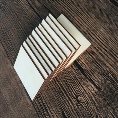 10x Holz/Holz Quadrat MDF Plakette Unvollendet Blanko Schild zum Selbermachen Pyrographie