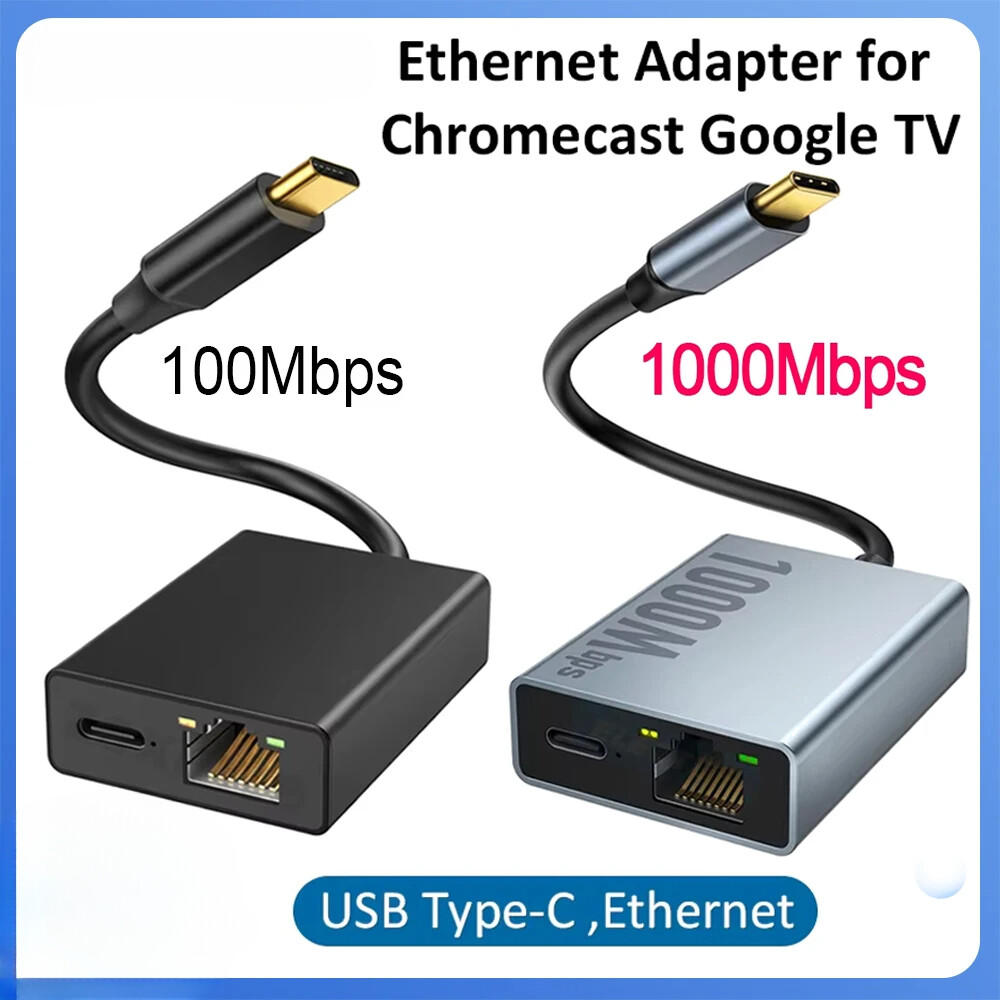 USB-C to Gigabit Ethernet Adapter for Google TV & Tablets 1000Mbps