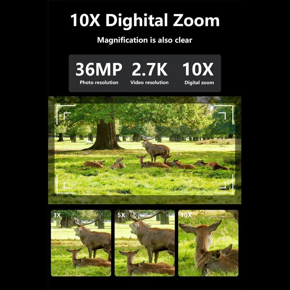 2.7K Night Vision Goggles For Hunting Infrared Binoculars 36MP 10x Digital Zoom - Image 4 of 4