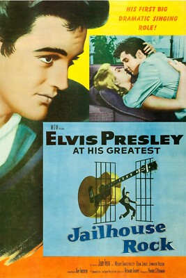 1957 Jailhouse Rock Movie Poster 11X17 Elvis Presley Vince Everett