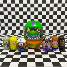 Moose Toys 2018 Mighty Beanz Series 1 Green Alligator Bean Pod & Lot of 6 Beanz