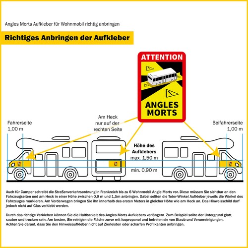 3x Bus Angles Morts Magnetfolie Warnung Toter Winkel uv beständig RV004 - Bild 6 von 7