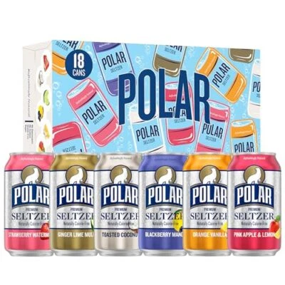 Polar Seltzer Water Sampler Variety Pack, 12 fl oz Assorted Flavor Names