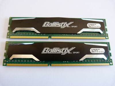 2x 4GB Crucial Ballistix Sport BL51264BA160A.16FH 8GB DDR3 PC3-12800 PC RAM Kit