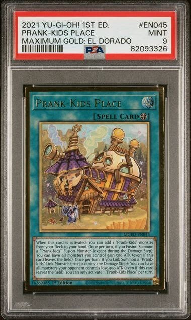yugioh placing card Yugioh PSA 9 Mint 2021 Prank-Kids Place MGED-EN045 1st Premium Gold Rare