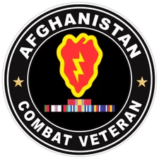 Afghanistan Combat Veteran Bumper Sticker Military Vinyl Soldier Decal 5"