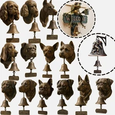 Funny Resin Animal Welcome Dog Doorbell Chill Chime Decor Dog Head Bell