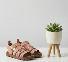 NEXT NEW Pink Chunky Corkbed Sandals - Boho Embroidered Straps - Size 4